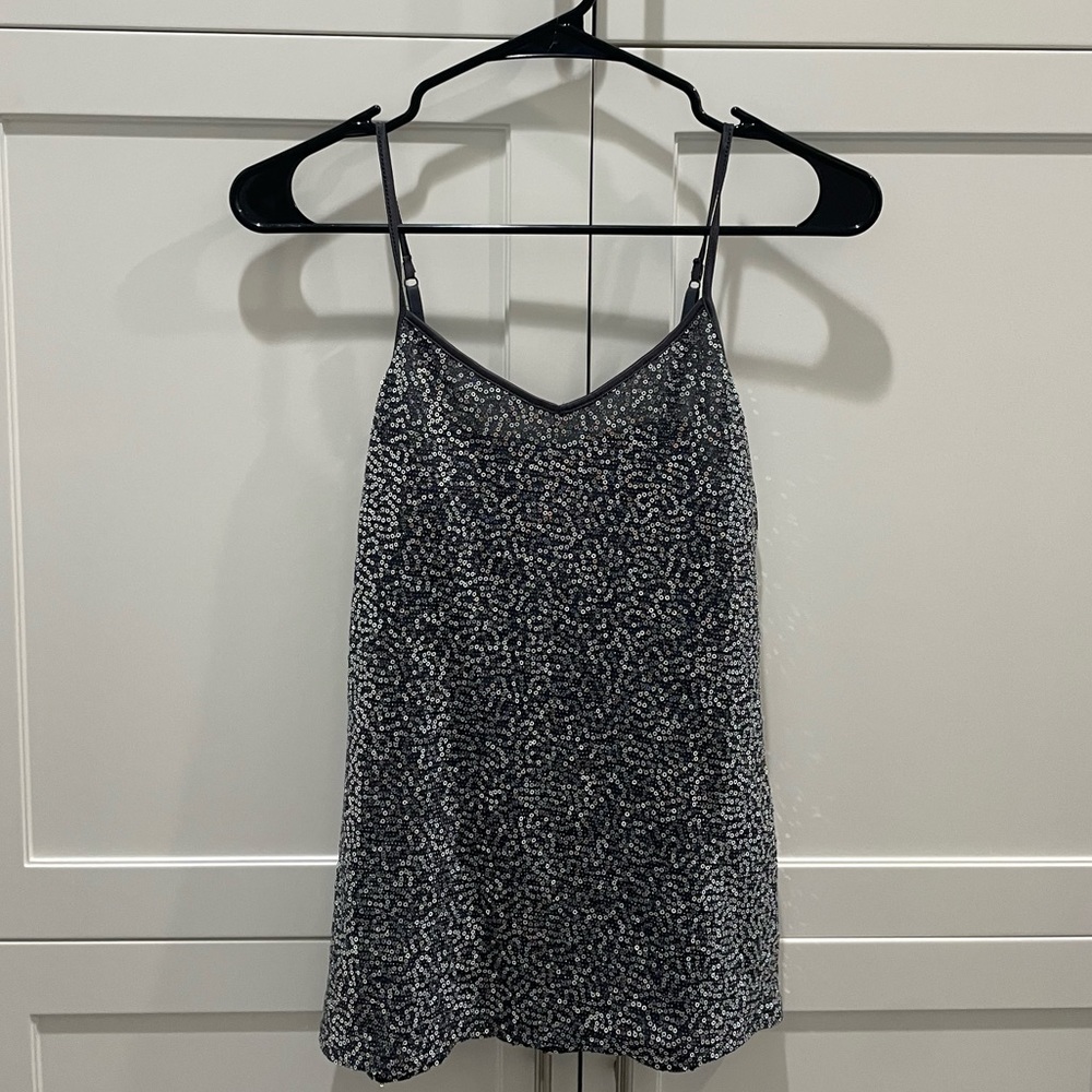 BNWT EXPRESS SILVER SEQUIN TANK TOP BLOGSE